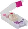 Creative Options Pro Latch Utility Box 1-4 Compartments-6"X2.75"X1.25" Clear W/Magenta